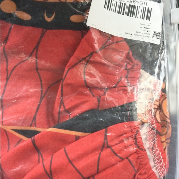 Orange Ethnic Print Flounce Crop Top - Picture 3 of 3